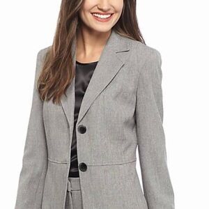 Women's Gray Single-Breasted Blazer Jacket